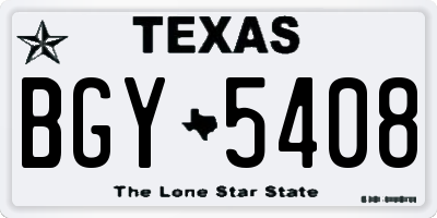 TX license plate BGY5408