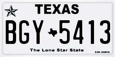 TX license plate BGY5413