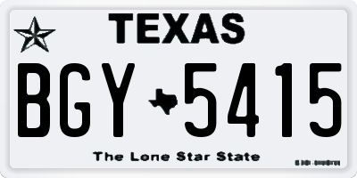 TX license plate BGY5415