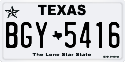 TX license plate BGY5416