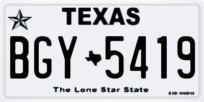 TX license plate BGY5419
