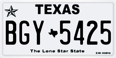 TX license plate BGY5425