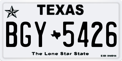 TX license plate BGY5426