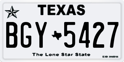 TX license plate BGY5427