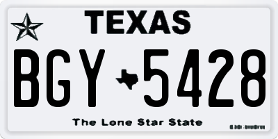 TX license plate BGY5428