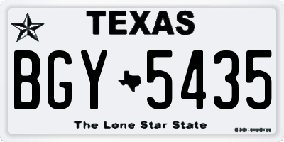 TX license plate BGY5435