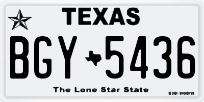TX license plate BGY5436