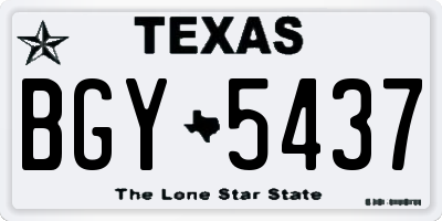 TX license plate BGY5437