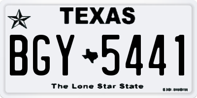 TX license plate BGY5441