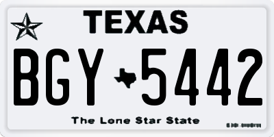 TX license plate BGY5442