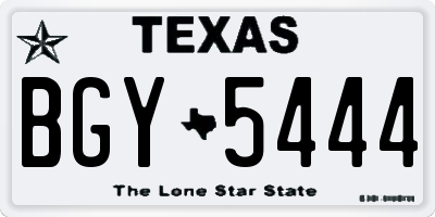 TX license plate BGY5444