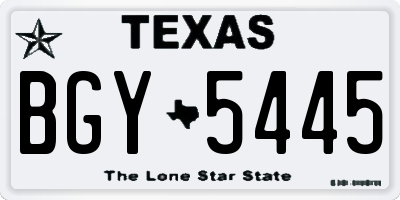 TX license plate BGY5445