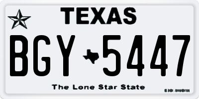 TX license plate BGY5447