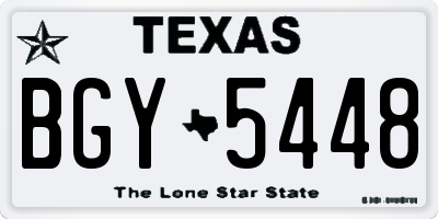 TX license plate BGY5448