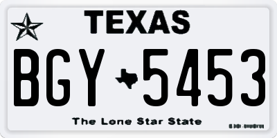 TX license plate BGY5453