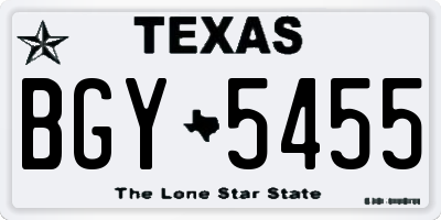 TX license plate BGY5455