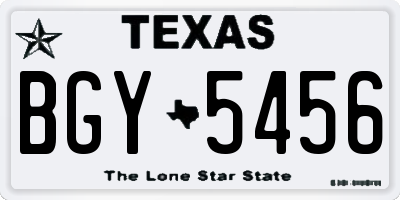 TX license plate BGY5456