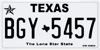 TX license plate BGY5457