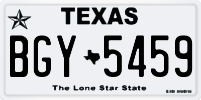 TX license plate BGY5459