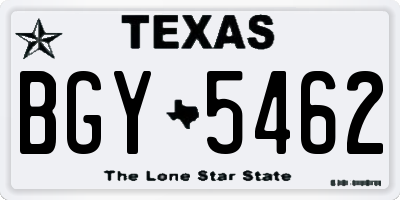 TX license plate BGY5462