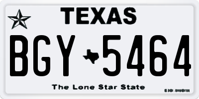 TX license plate BGY5464