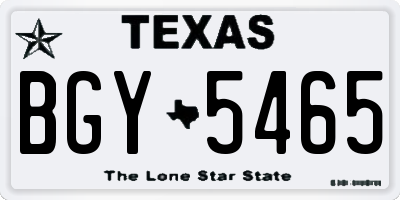 TX license plate BGY5465