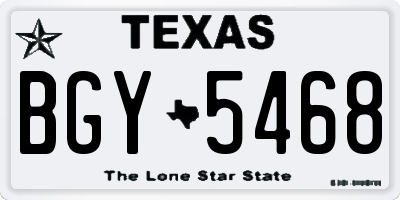 TX license plate BGY5468