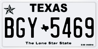 TX license plate BGY5469