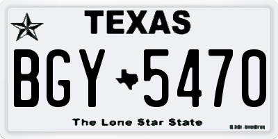 TX license plate BGY5470