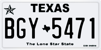 TX license plate BGY5471
