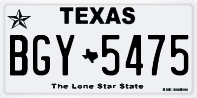 TX license plate BGY5475