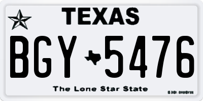 TX license plate BGY5476