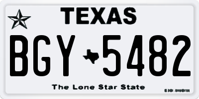 TX license plate BGY5482