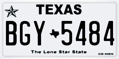 TX license plate BGY5484