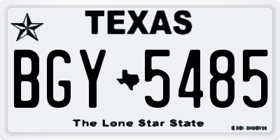TX license plate BGY5485