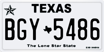 TX license plate BGY5486