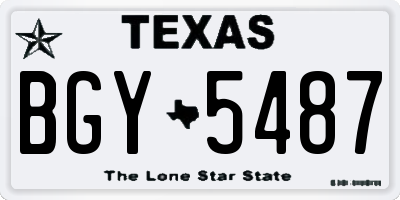 TX license plate BGY5487