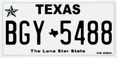 TX license plate BGY5488