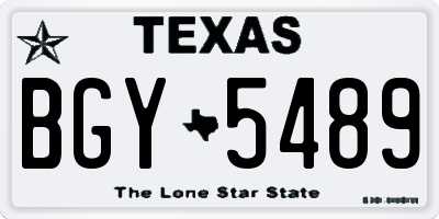 TX license plate BGY5489