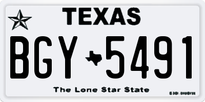 TX license plate BGY5491