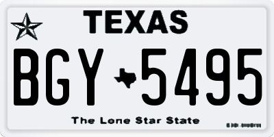 TX license plate BGY5495