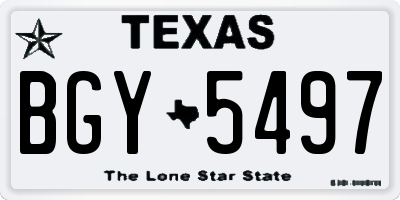 TX license plate BGY5497