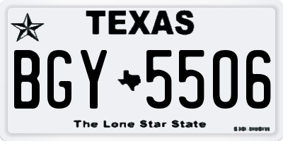 TX license plate BGY5506