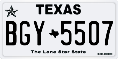 TX license plate BGY5507