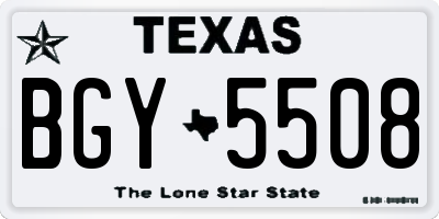TX license plate BGY5508