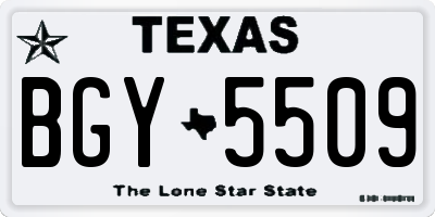 TX license plate BGY5509