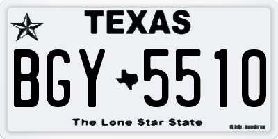TX license plate BGY5510