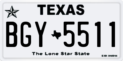 TX license plate BGY5511