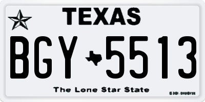 TX license plate BGY5513