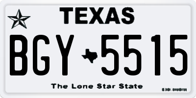 TX license plate BGY5515